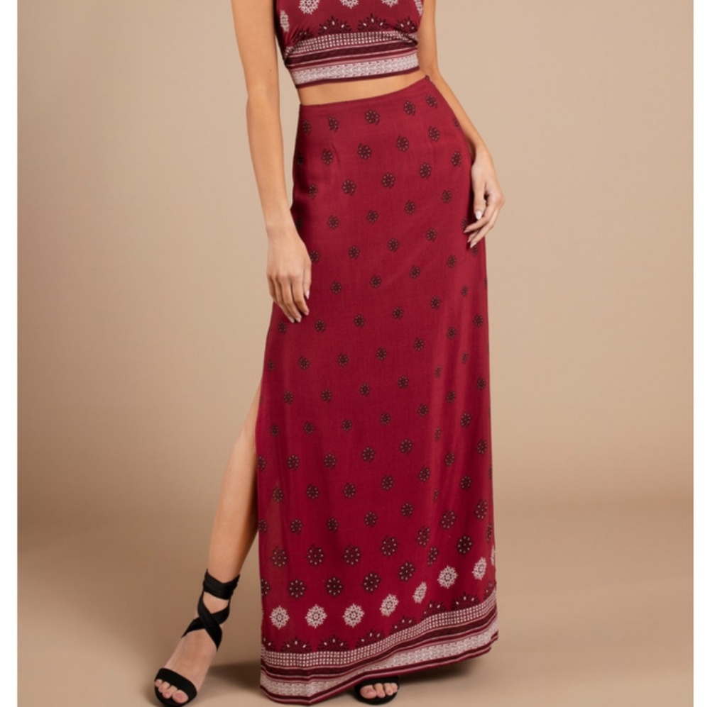 Takes Time Print Maxi Skirt